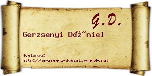 Gerzsenyi Dániel névjegykártya