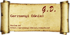 Gerzsenyi Dániel névjegykártya